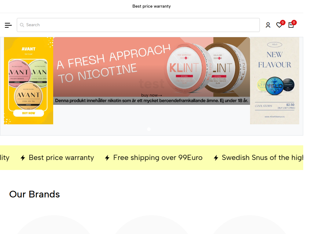 All White Snus E-commerce Platform